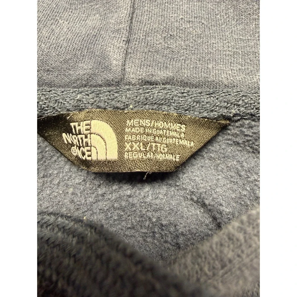 The North Face Mens XXL Navy Blue Teal Logo Graphic Pullover Hoodie